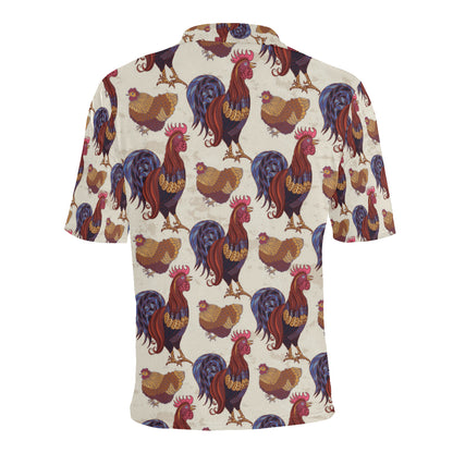 Rooster Pattern Print Design A03 Men Polo Shirt