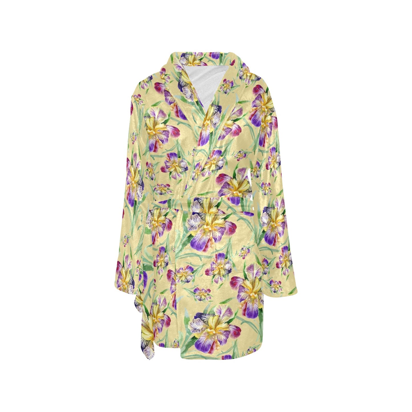 Iris Pattern Print Design IR06 Women's Fleece Robe