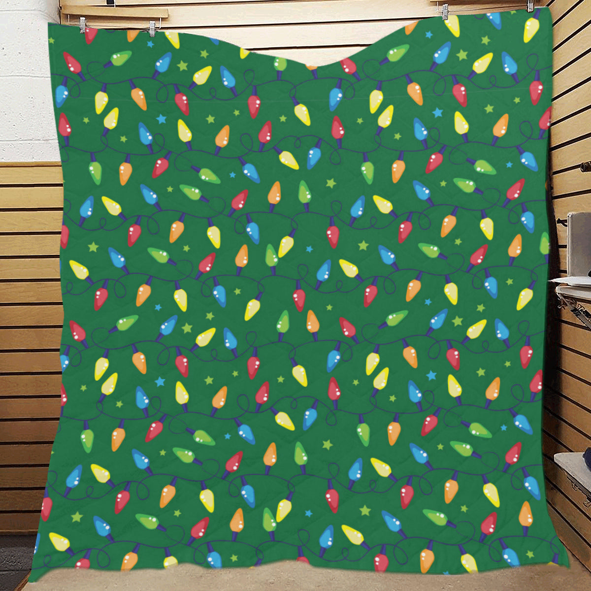 Christmas Light Pattern Print Design 02 Premium Quilt