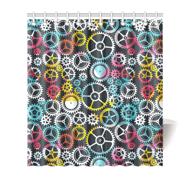 Mechanic Pattern Print Design 02 Shower Curtain