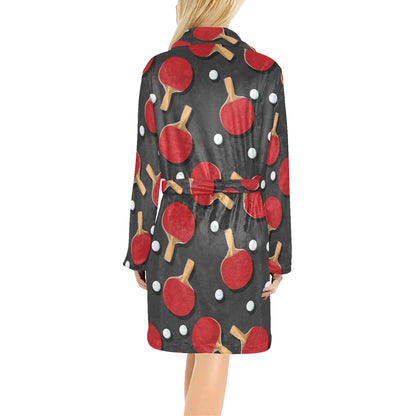 Ping Pong Pattern Print Design A05 Women's Fleece Robe