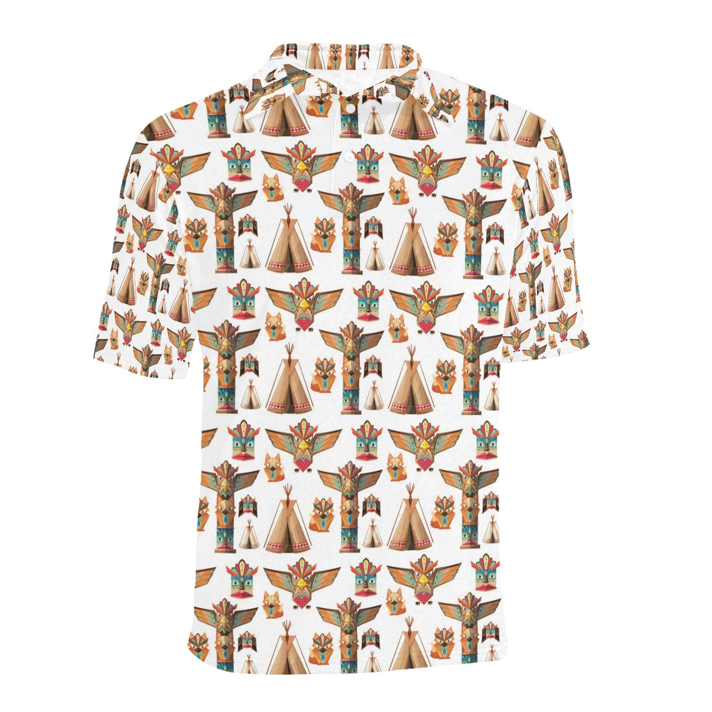 Totem Native Print Design LKS303 Men Polo Shirt