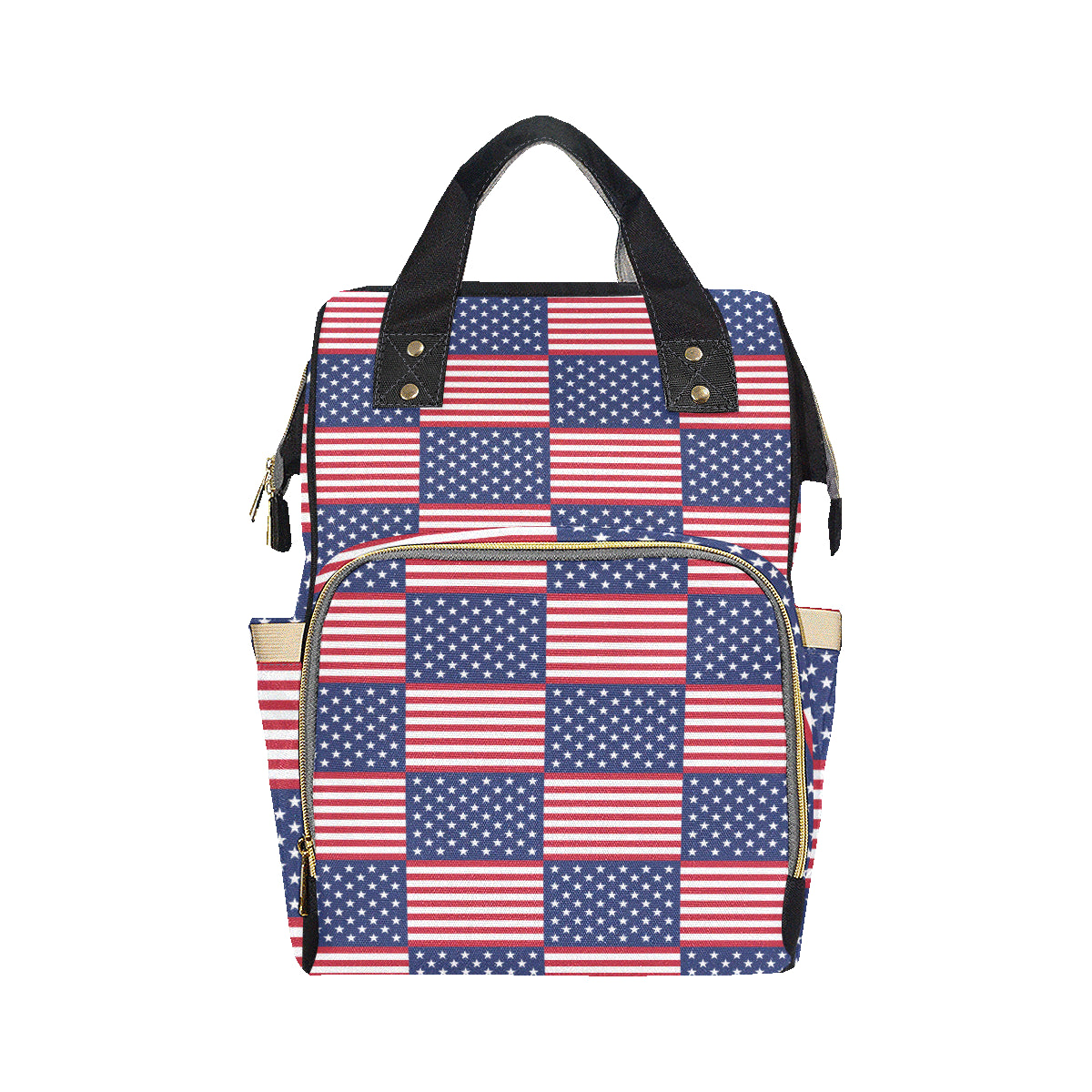 Patriotic US Flag Pattern Print Design A03 Diaper Bag Backpack