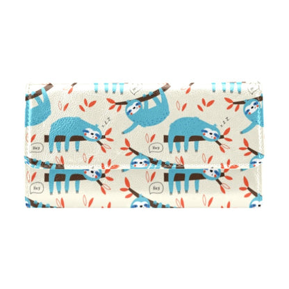 Sloth Print Design LKS3011 Women's Trifold Wallet