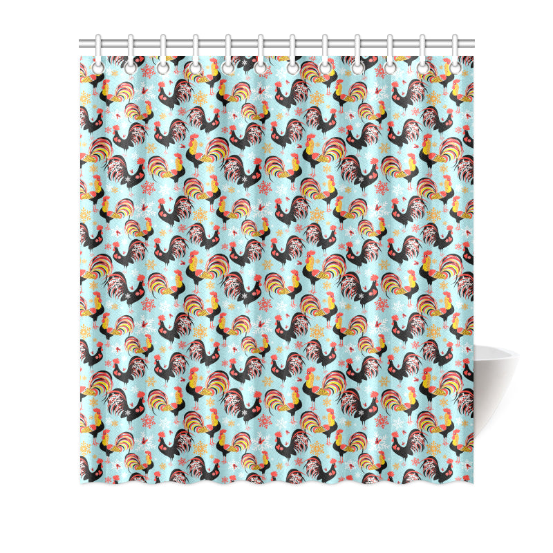 Rooster Themed Design Shower Curtain