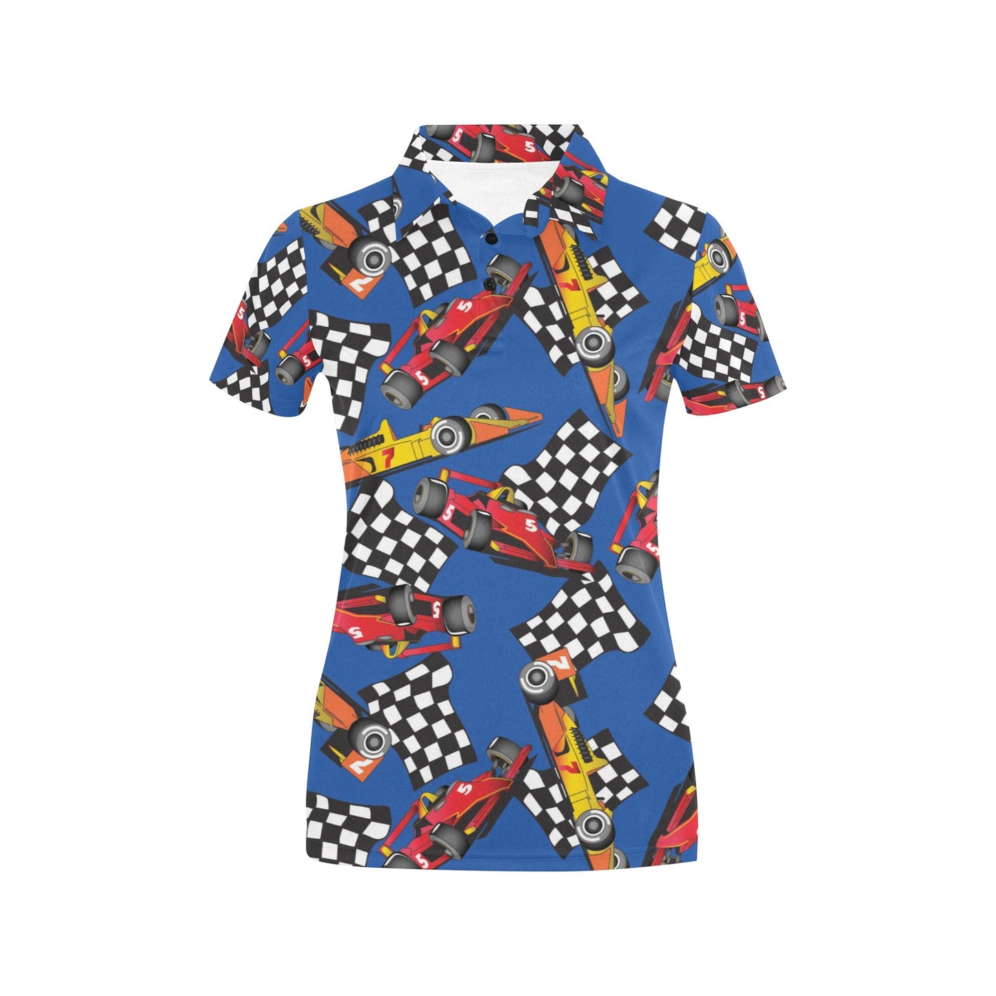 Racing Pattern Print Design A01 Women's Polo Shirt