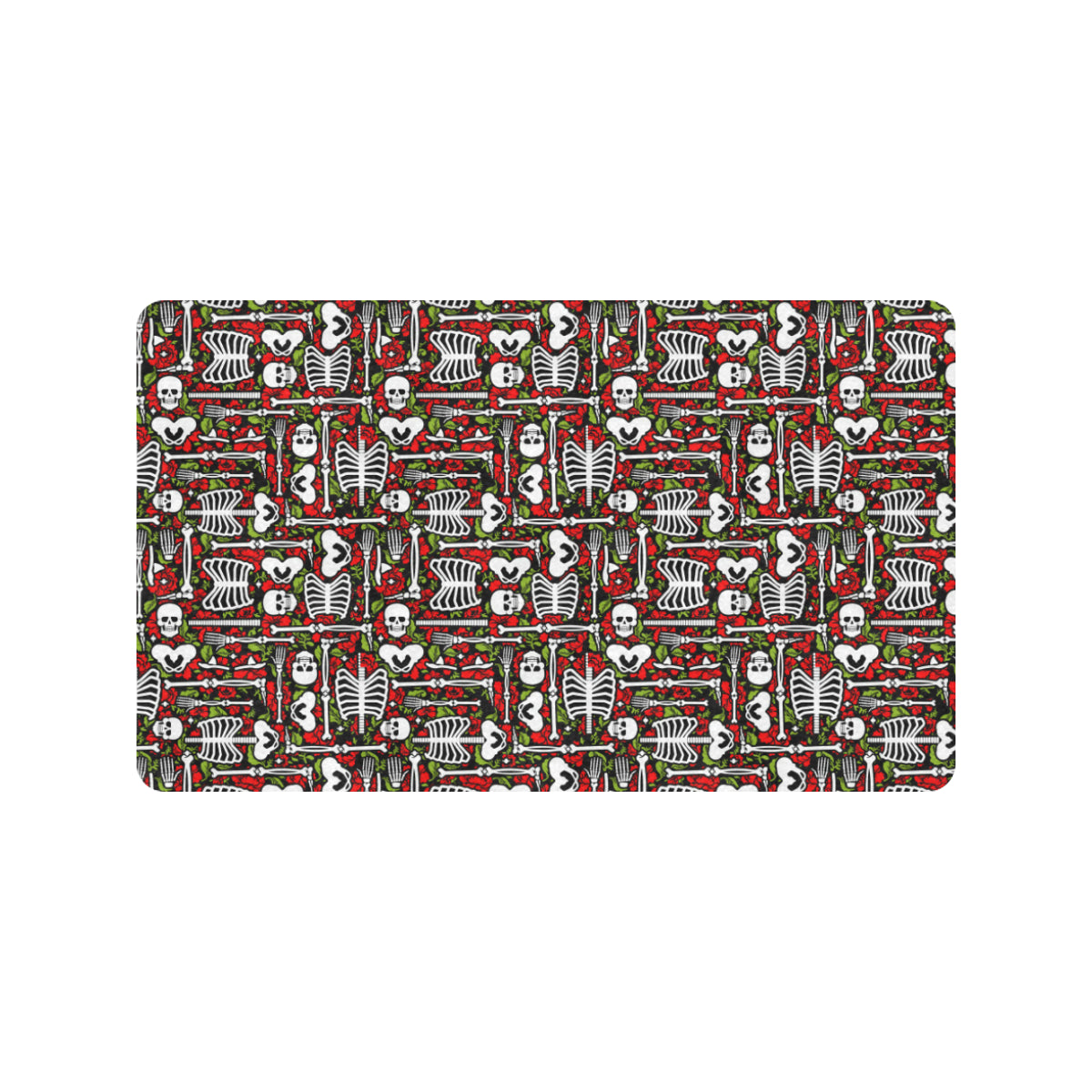 Skeleton Pattern Print Rubber Doormat