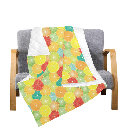 Citrus  Pattern Print Design 01 Premium Quilt