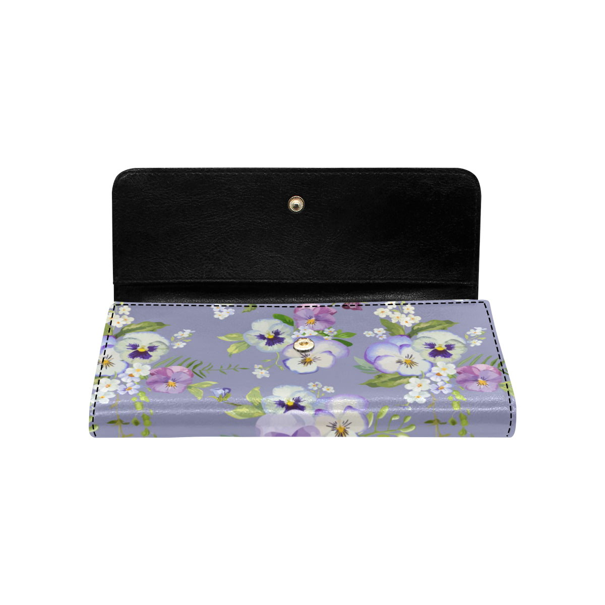 Pansy Pattern Print Design PS05 Women's Trifold Wallet
