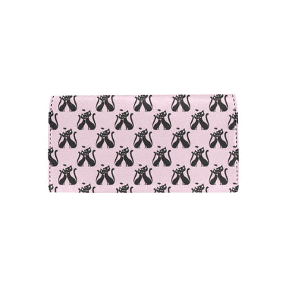 Black Cat Pattern Print Design 01 Women's Trifold Wallet