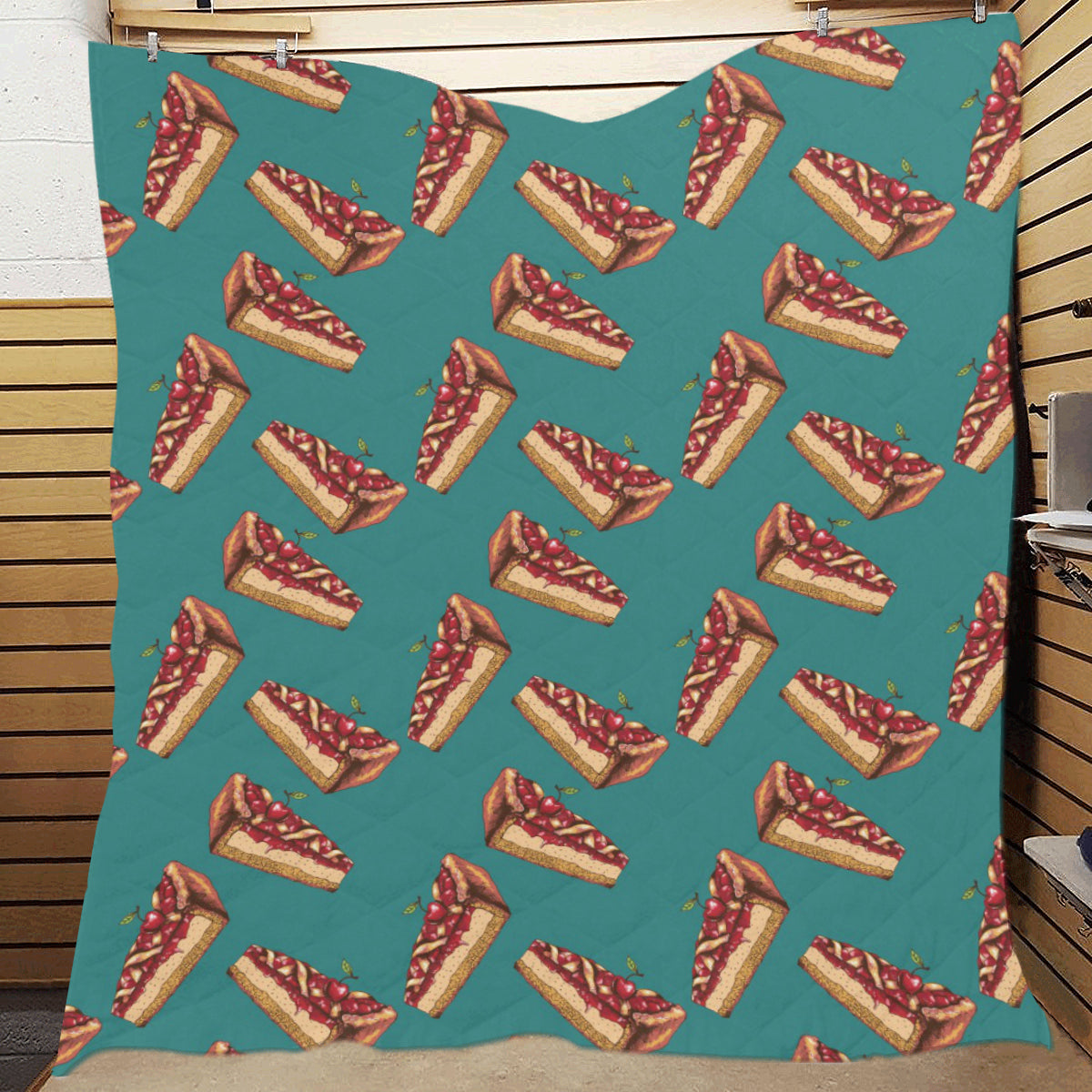 Cheesecake Cherry Pattern Print Design CK03 Premium Quilt