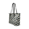 Daisy Print Pattern Leather Tote Bag