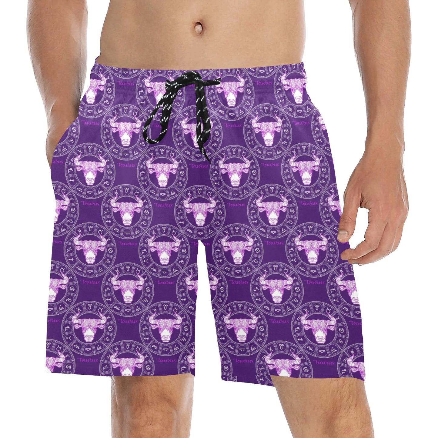 Taurus Print Design LKS303 Men's Swim Trunks Beach Shorts