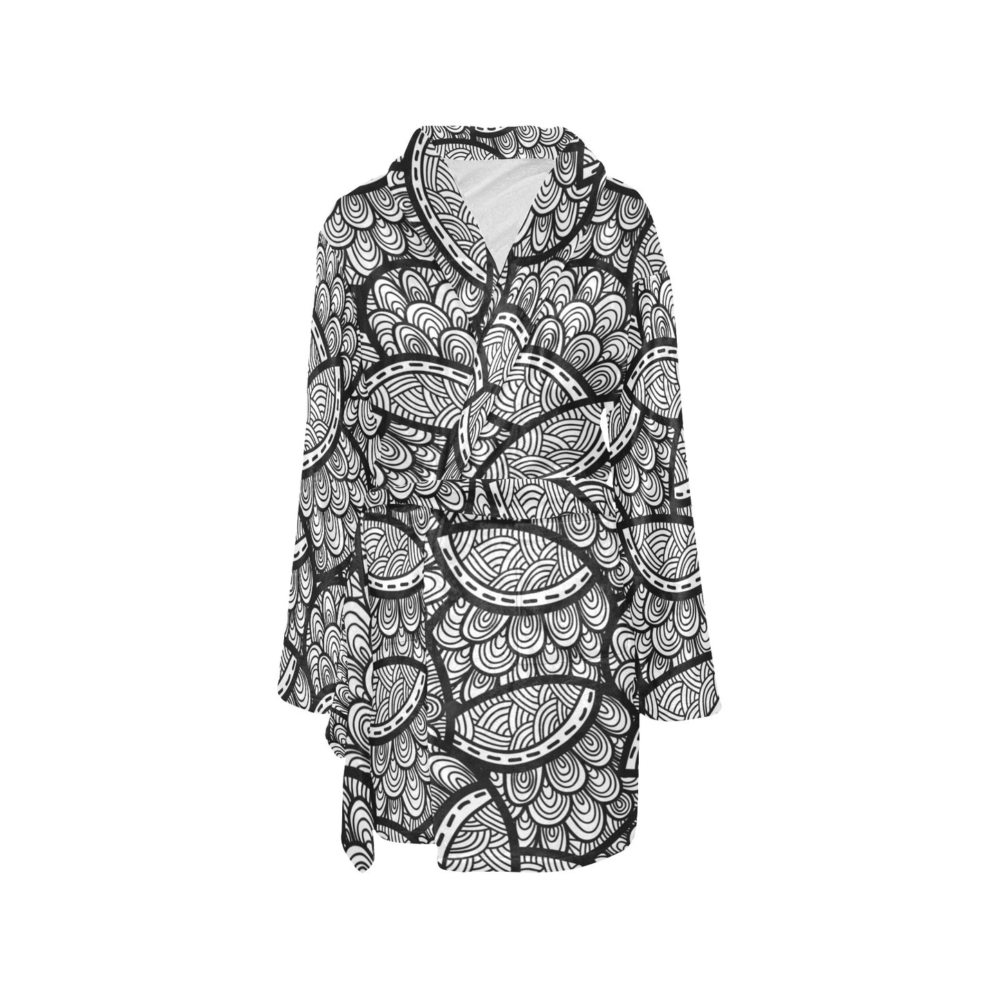 Polynesian Pattern Print Design A01 Women's Fleece Robe