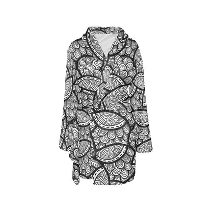 Polynesian Pattern Print Design A01 Women's Fleece Robe