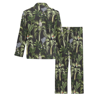 Rainforest Pattern Print Design RF05 Men's Long Pajama Set