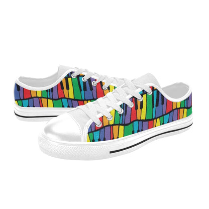 Piano Print Design LKS402 Women's White Low Top Shoes