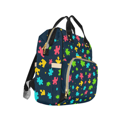 Autism Awareness Colorful Design Print Diaper Bag Backpack