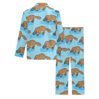 Platypus Pattern Print Design A02 Men's Long Pajama Set