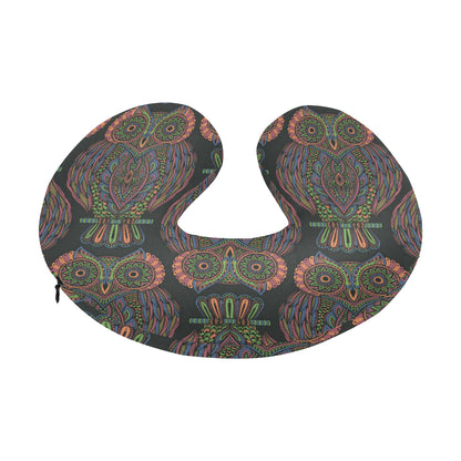 Owl Pattern Print Design A05 U-Shaped Travel Neck Pillow