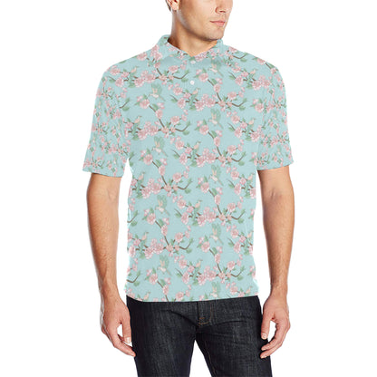 Cherry Blossom Pattern Print Design 02 Men Polo Shirt