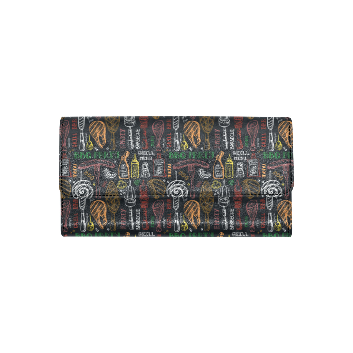 Barbecue Pattern Print Design 03 Women's Trifold Wallet