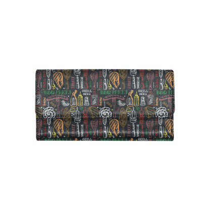 Barbecue Pattern Print Design 03 Women's Trifold Wallet