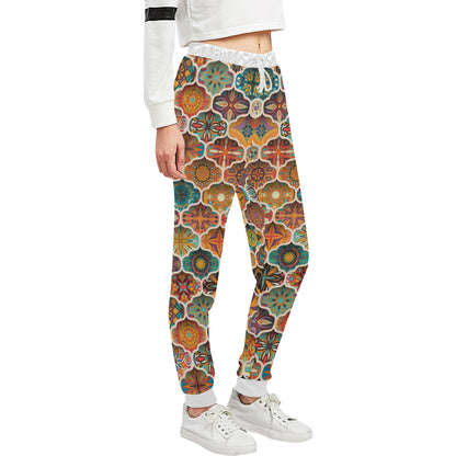Mandala Mosaic Themed Design Print Unisex Sweatpants