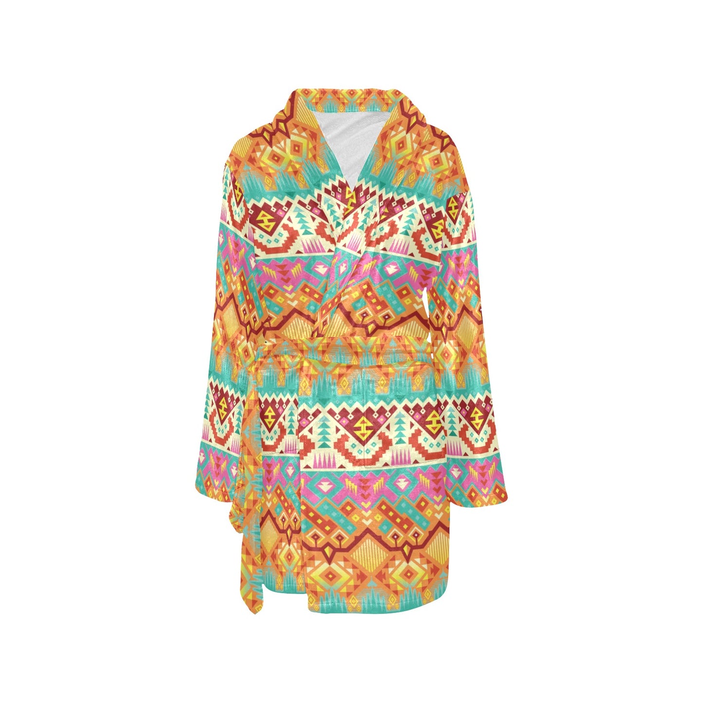 Aztec Pattern Print Design 03 Women's Fleece Robe
