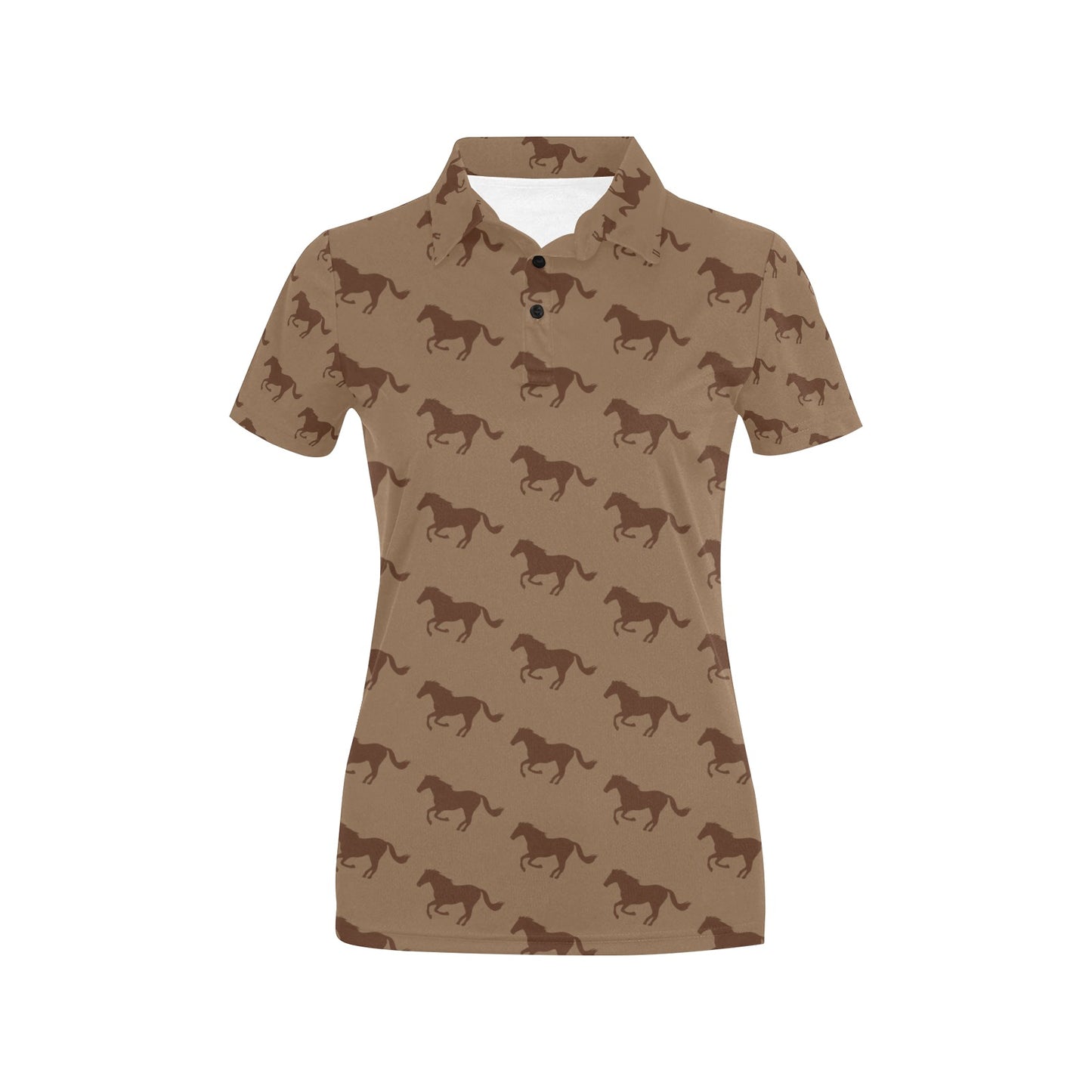 Horse Brown Print Design LKS307 Women's Polo Shirt