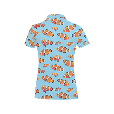 Clownfish Pattern Print Design 01 Women's Polo Shirt