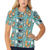 Ferret Pattern Print Design 03 Women's Polo Shirt