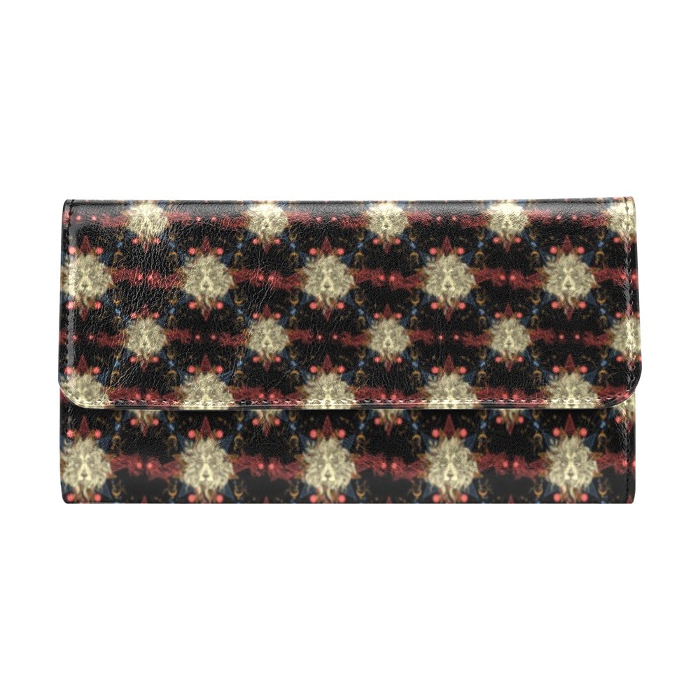 Zodiac Leo Pattern Design Print Women's Trifold Wallet