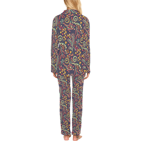 Bohemian Pattern Print Design 08 Women's Long Pajama Set