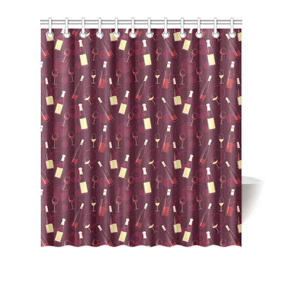 Wine Themed Pattern Print Shower Curtain