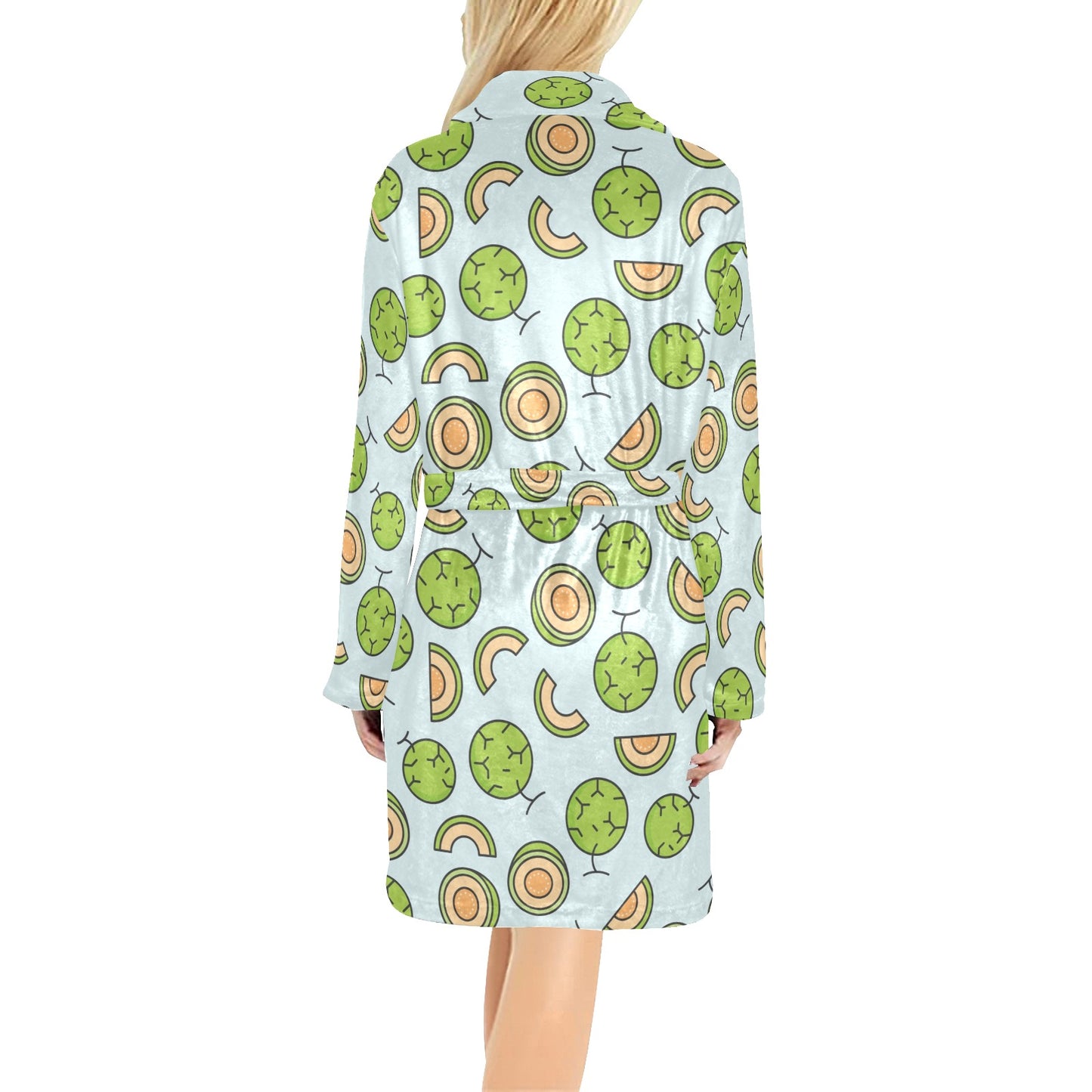 Cantaloupe Pattern Print Design 02 Women's Fleece Robe