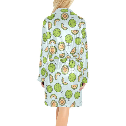 Cantaloupe Pattern Print Design 02 Women's Fleece Robe