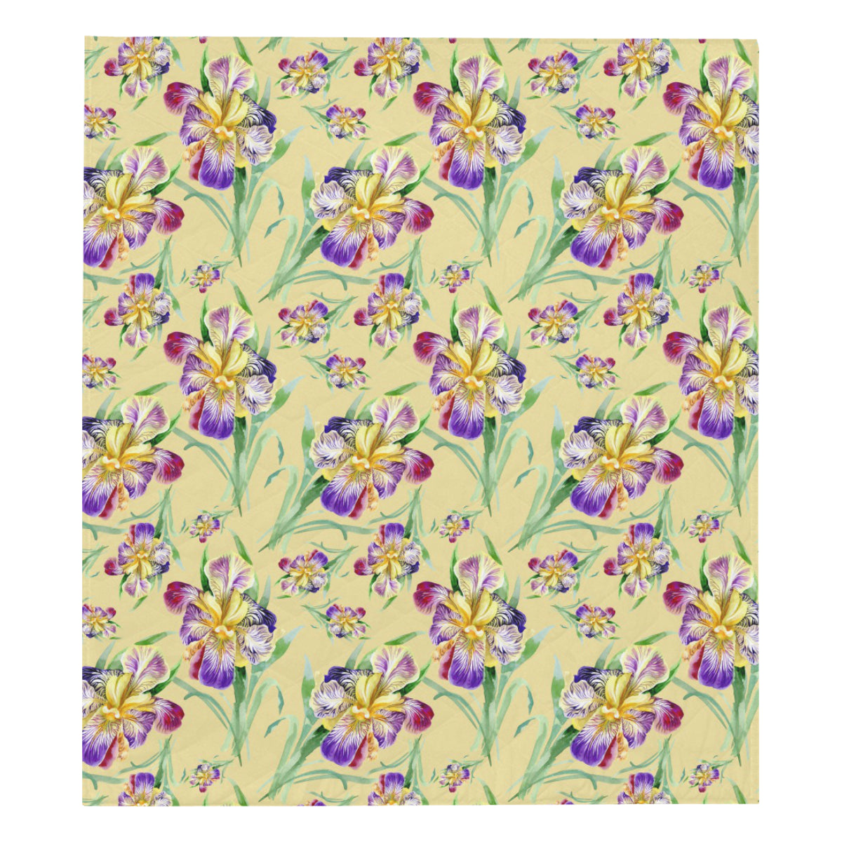 Iris Pattern Print Design IR06 Premium Quilt