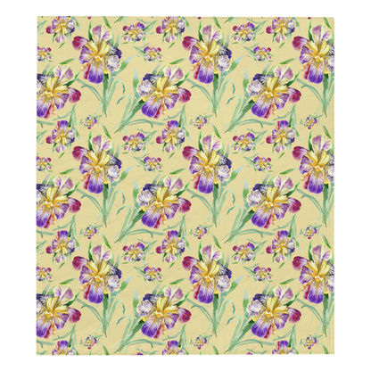 Iris Pattern Print Design IR06 Premium Quilt
