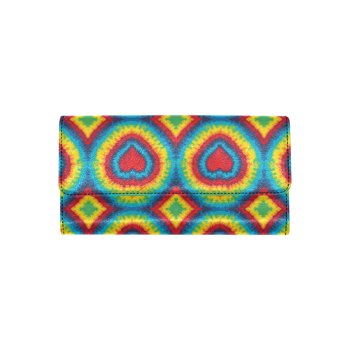 Tie Dye Heart shape Women's Trifold Wallet