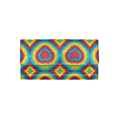Tie Dye Heart shape Women's Trifold Wallet
