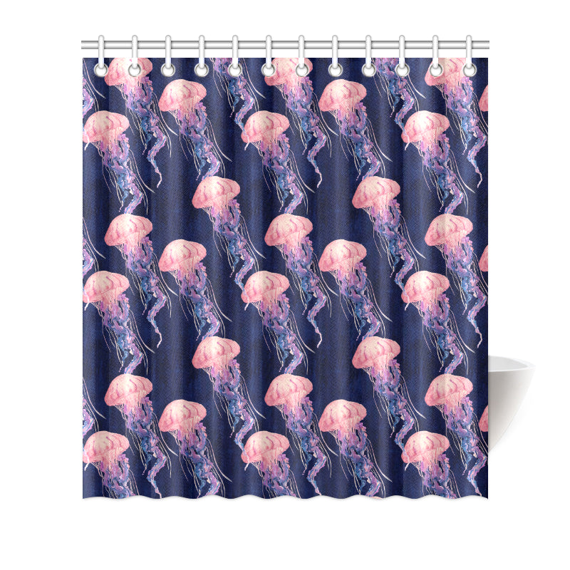 Jellyfish Pattern Print Design 03 Shower Curtain