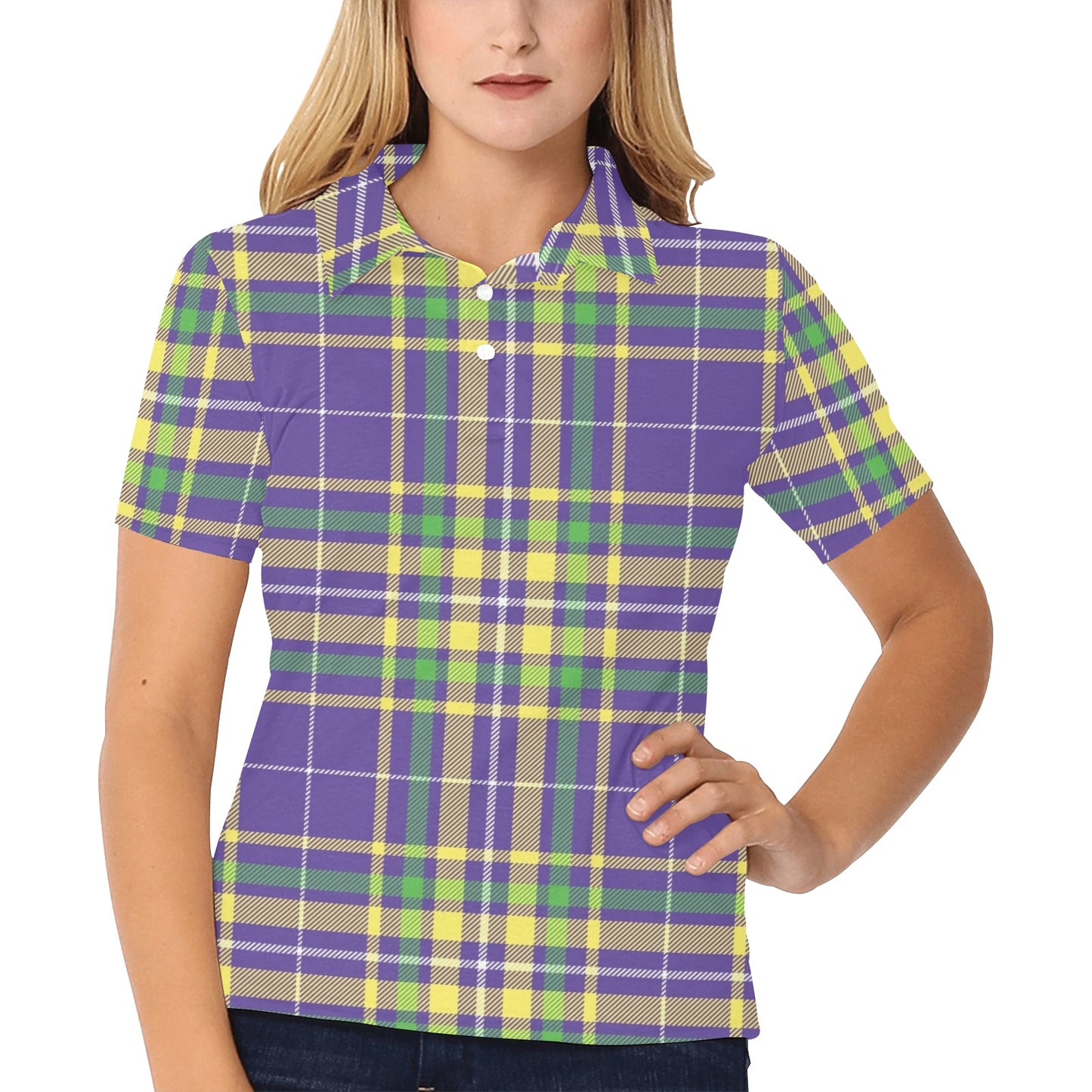 Mardi Gras Pattern Print Design 010 Women's Polo Shirt