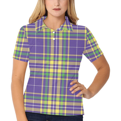 Mardi Gras Pattern Print Design 010 Women's Polo Shirt