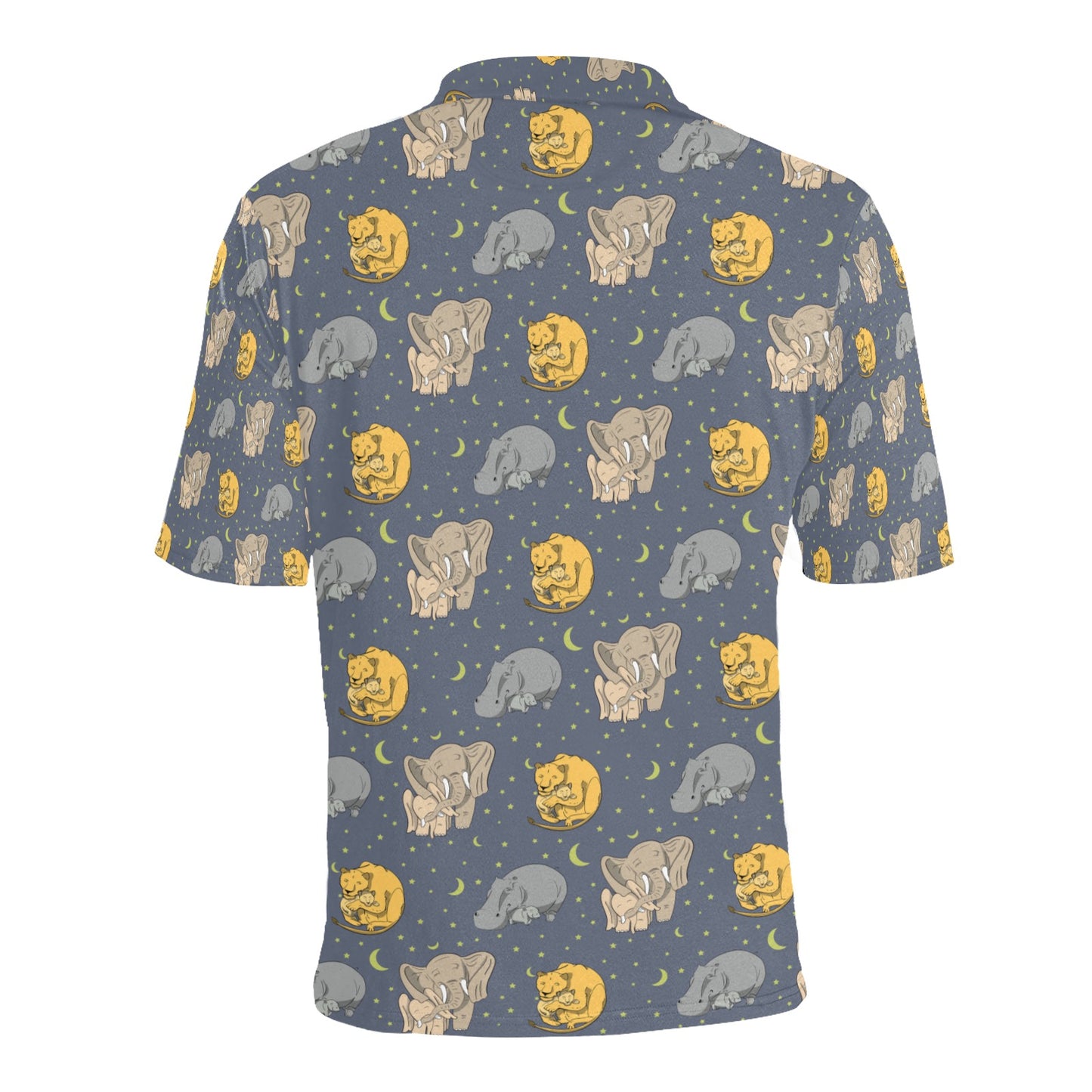Safari Elephant Lion Print Design LKS303 Men Polo Shirt