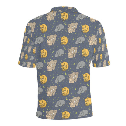 Safari Elephant Lion Print Design LKS303 Men Polo Shirt