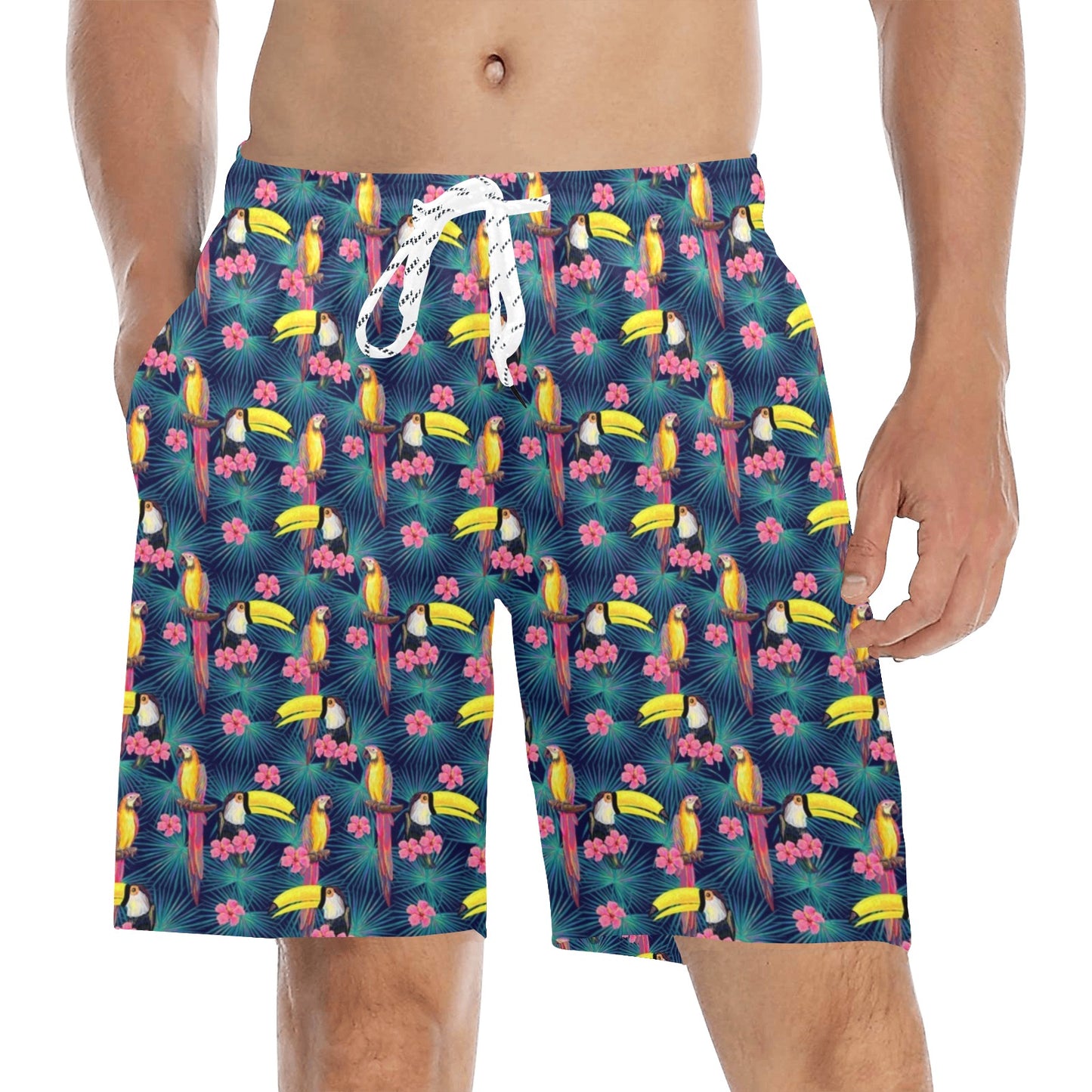 Toucan Parrot Design Men's Swim Trunks Beach Shorts