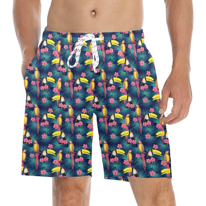 Toucan Parrot Design Men's Swim Trunks Beach Shorts