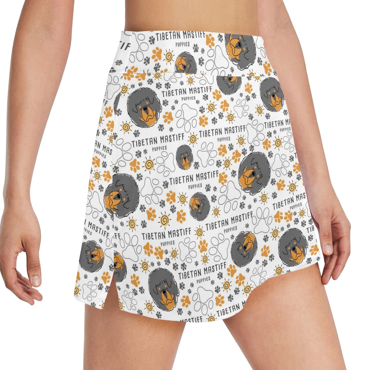 Tibetan Mastiffs Print Design LKS302 17" Golf & Pickleball Skort with Pockets