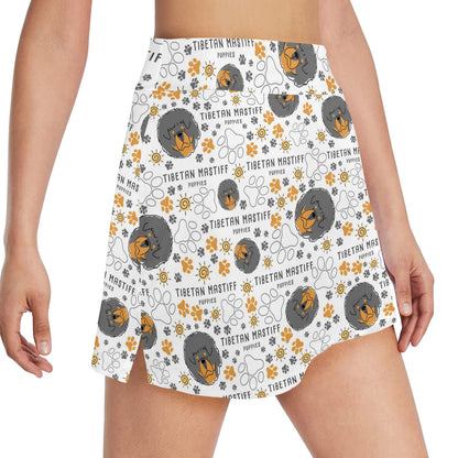 Tibetan Mastiffs Print Design LKS302 17" Golf & Pickleball Skort with Pockets